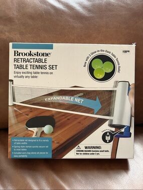 Brookstone Retractable Table Tennis Set